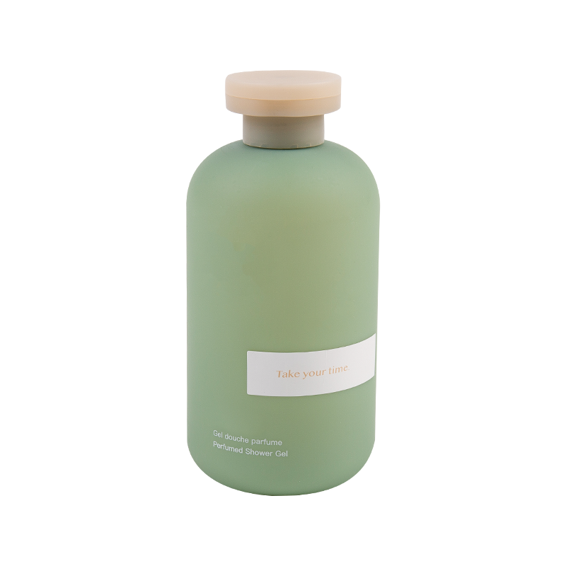 Sticlă de plastic cu gel de duș cu gel de duș cu culoare verde deschis