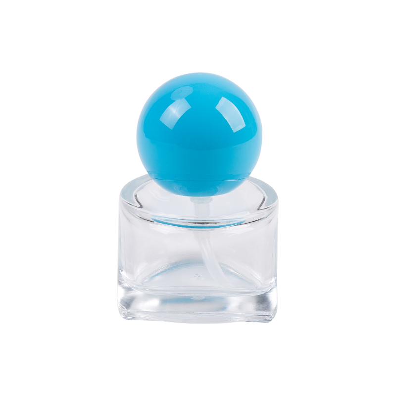 Sticlă cosmetică din sticlă de 30 ml cu capac albastru ABS