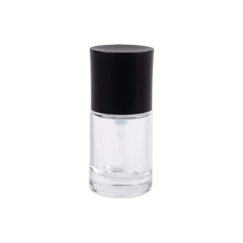 Sticlă de spray de sticlă limpede de 25 ml cu capac de absorb negru
